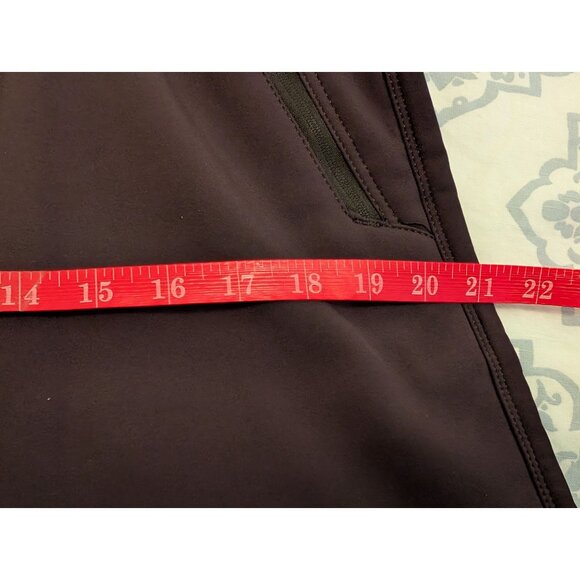 Mens Outdoor Fleece Lined Softshell Black Pants US Large Elastic Waistband Zip - Picture 8 of 9